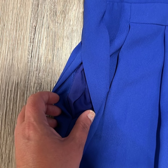 Madewell Pleated Front Dress In Royal Blue​​ - Picture 4 of 14